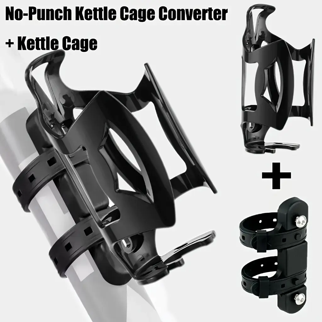 No-Drill Bike Water Bottle Cage – Strap-On Mount Fits Anywhere on Your Frame, Secure Adjustable Bicycle Bottle Holder, Universal for Mountain Road Bike Bicycle Parts