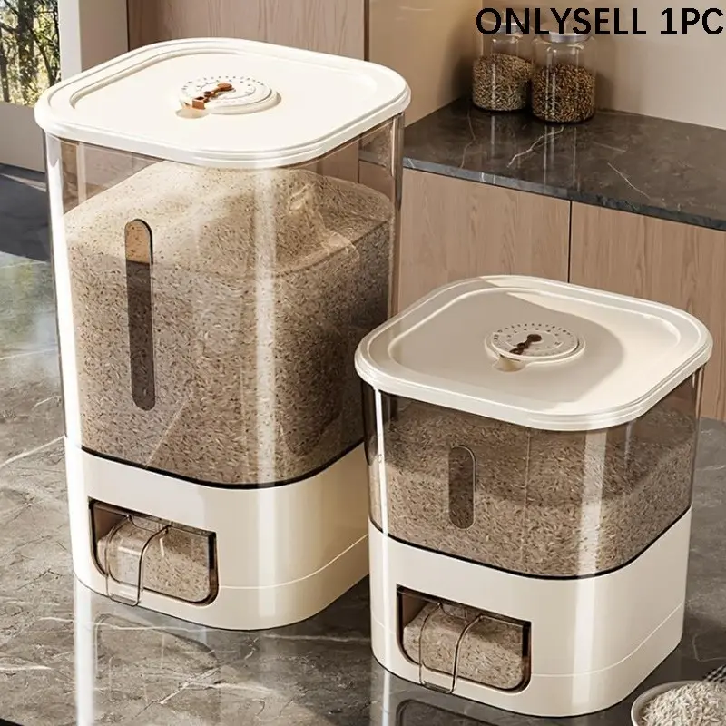 1 Rice Bucket, Household Sealed Moisture-Proof Flour Storage Bucket, Rice Jar Storage Container, Rice Box, Flour, Grains, Beans, Pet Food, Cat Food, Dog Food, Household Storage Box