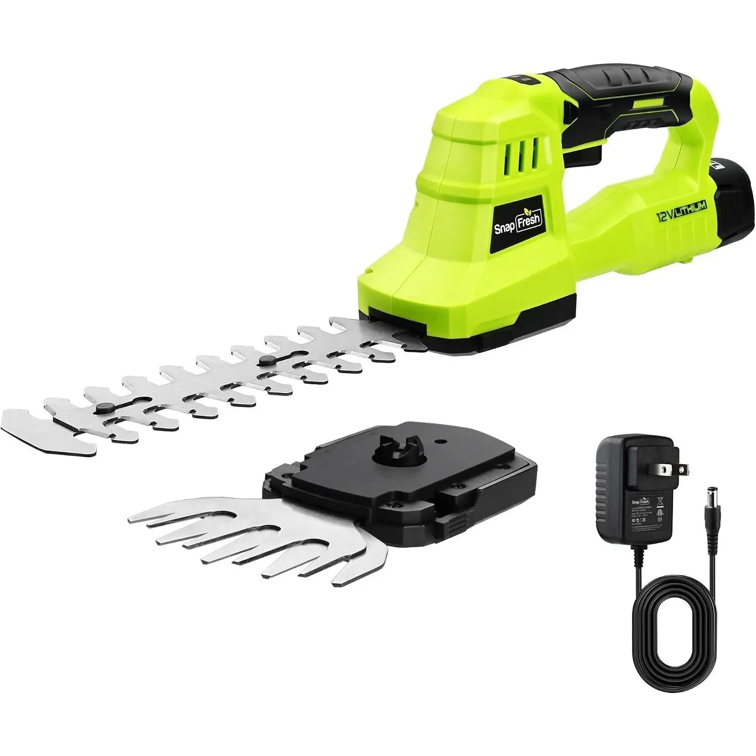 12V Cordless Grass Shears & Hedge Trimmer, 2 in 1 Handheld Bush Trimmer & Grass  with 2.0Ah  & Charger Included, Lightweight Electric Shrubbery Trimmer for Garden & Lawn
