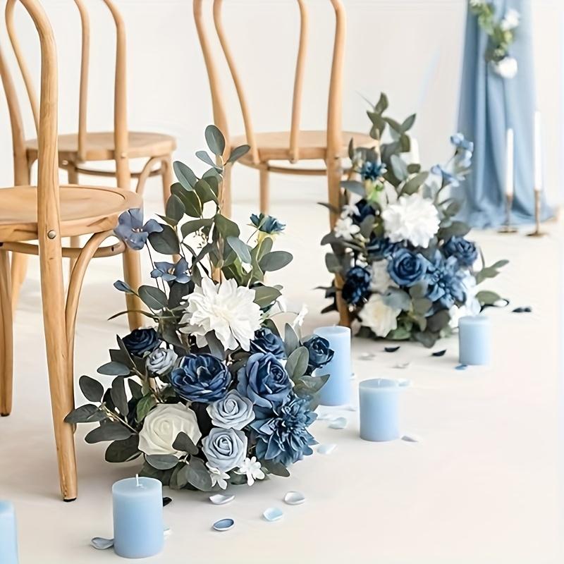 Set of 2 Tall Artificial Floral Arrangements for Autumn Wedding - Aisle & Chair Decor, Banquet Centerpiece, Rose-Themed Party & Outdoor Decoration