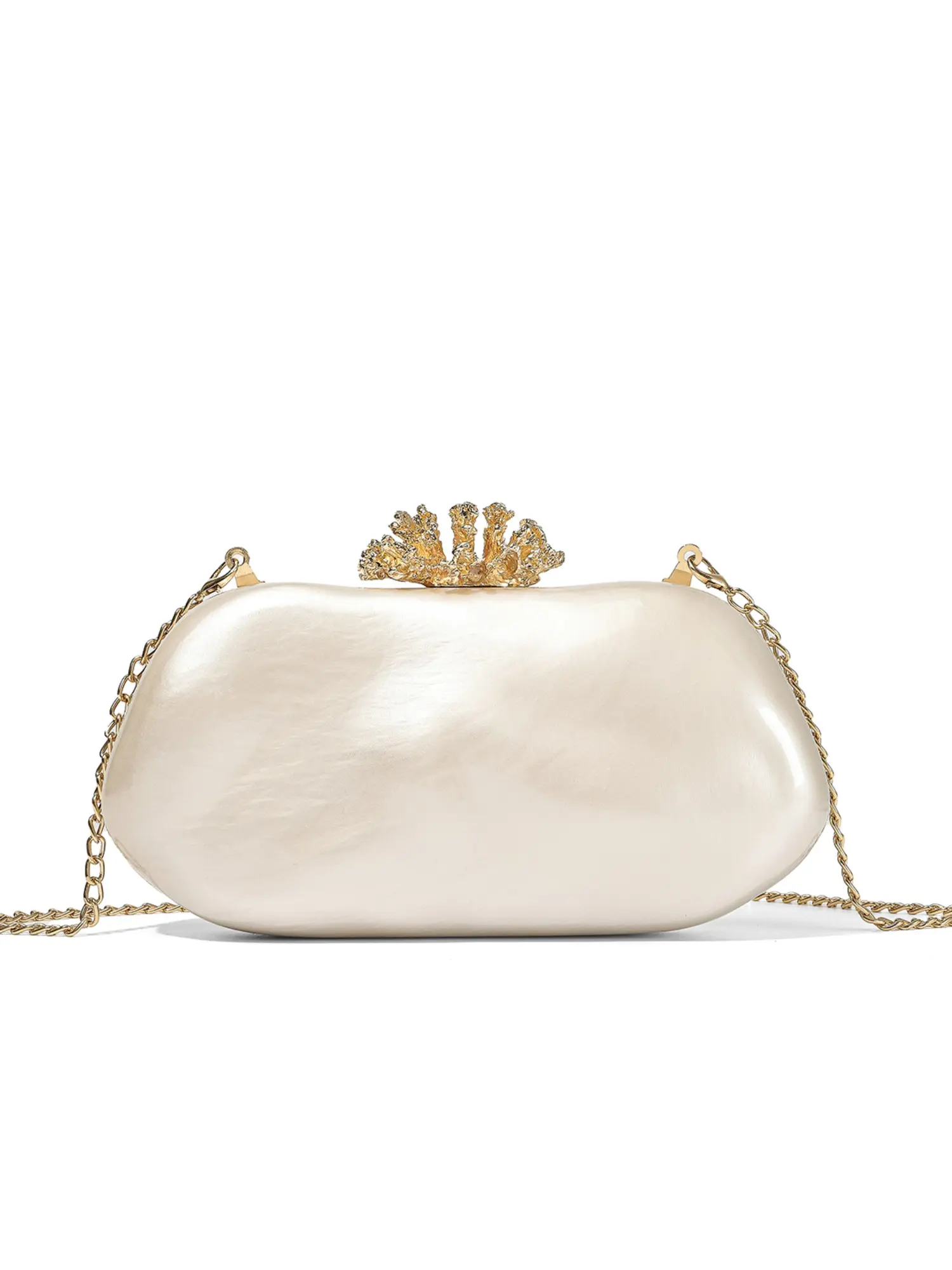 Unique Cross-Border New Flower Molded Acrylic Evening Bag, Solid Color Handbag, Asymmetrical Shoulder Bag, Chain Strap Bag