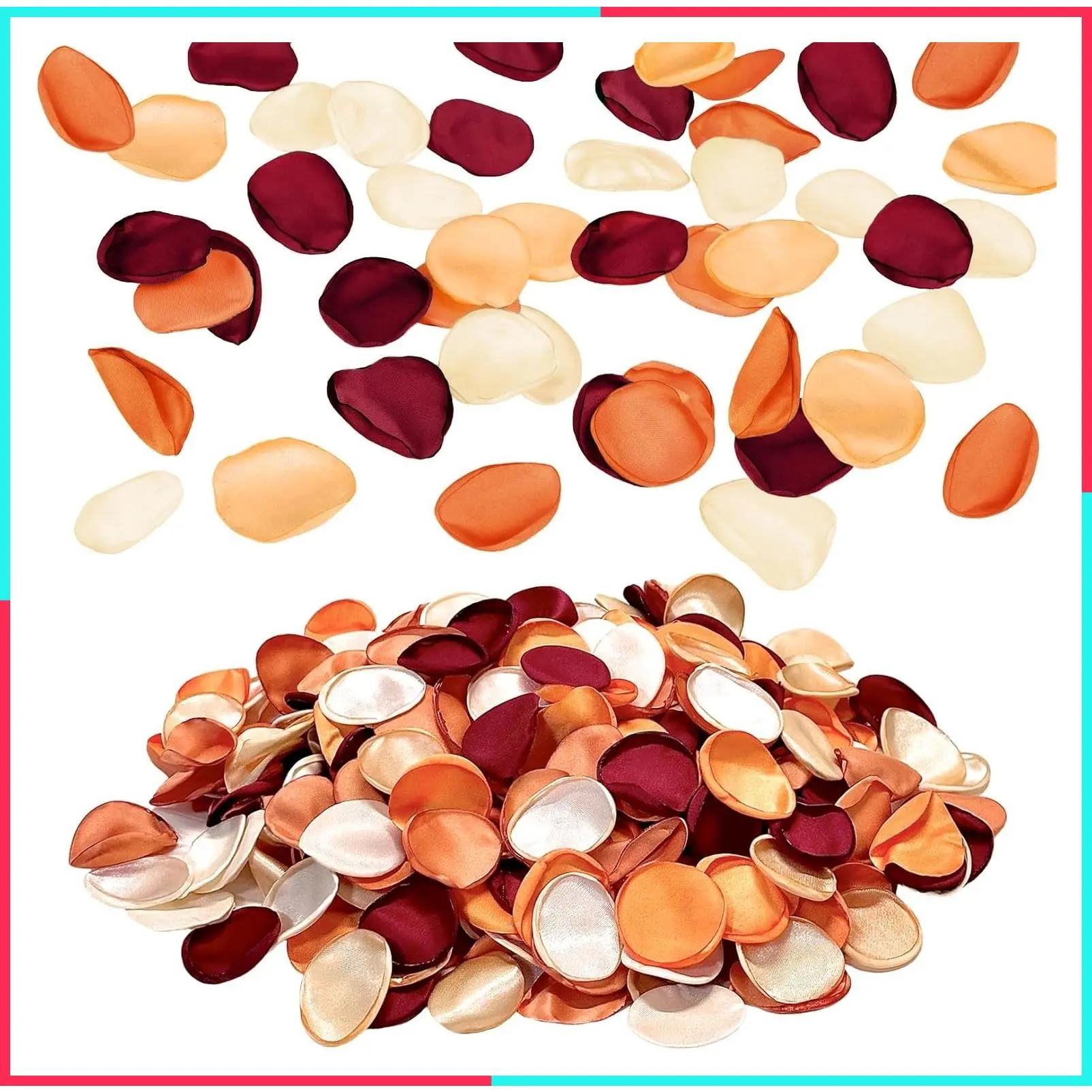 300pcs Artificial Silk Rose Petals, Burnt Orange Fall Wedding Decor Flower Girl Petals for Bridal Shower Table Aisle Decor