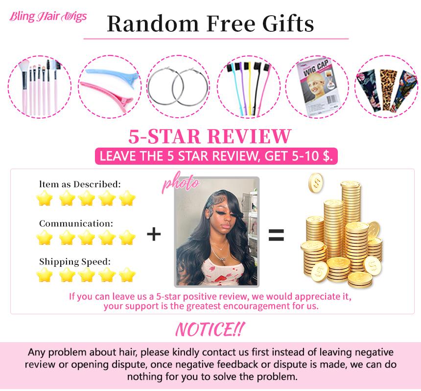 Bling Hair Body Wave 5x5 HD Lace Ready to Go Glueless Wigs Human Hair Easy Wear Pre Plucked Pre Cut Pre Bleached 6x4 Lace Closure Wigs 180% Density Long Wavy for Black Women Natural Color with Baby Hair For Black Women