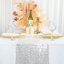 Round Tablecloth Silver 72 Inch Sequin Tablecloth Glitter Dessert Cake Tablecloth Silver Sequin Table Cover Cloth Sequin Overlay for Banquet Birthday Home Decoration