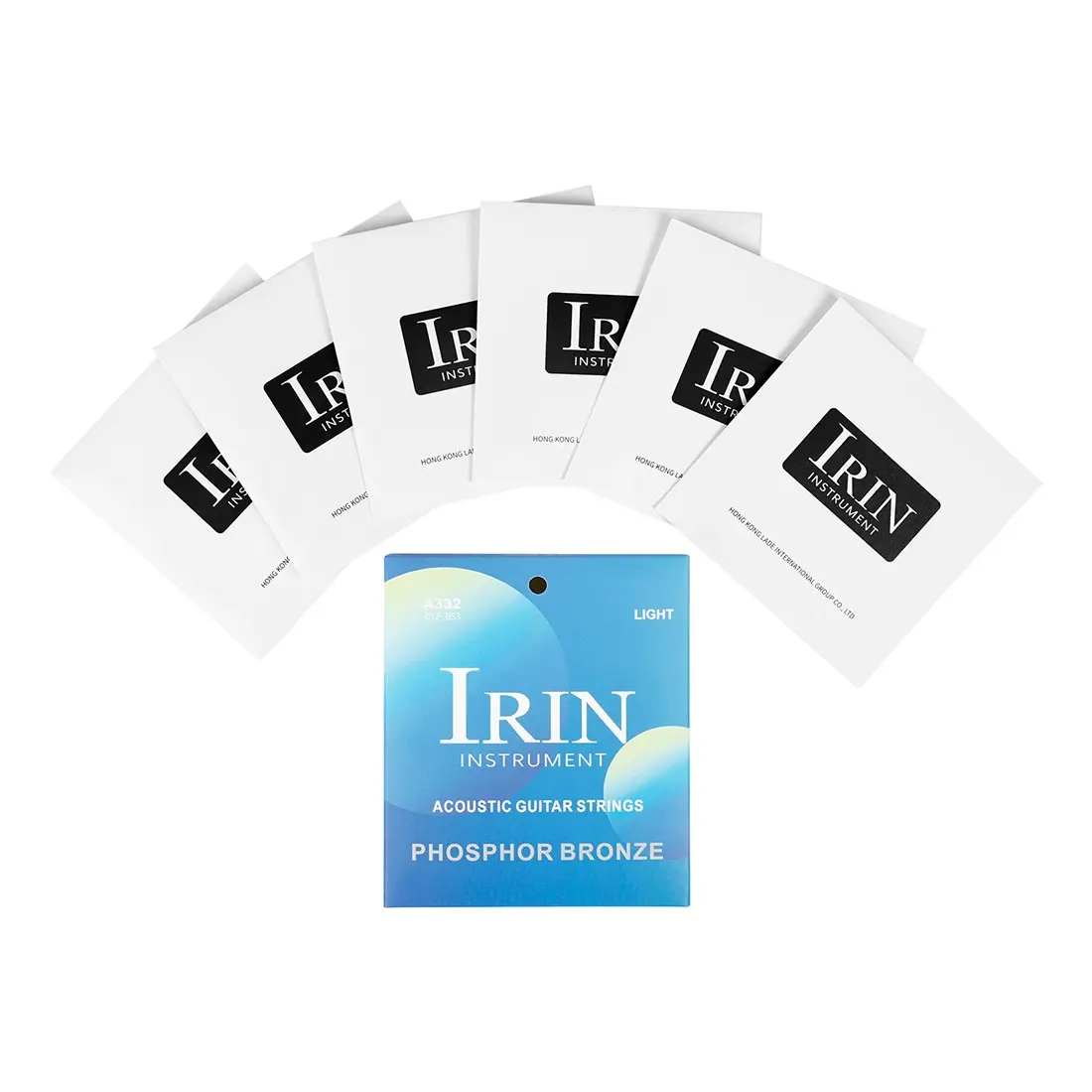 Irin A332 Acoustic Guitar Strings, Hexagonal Alloy + Phosphor Bronze Coating, String Nuts, Pvd Coated, Musical Instrument Accessories