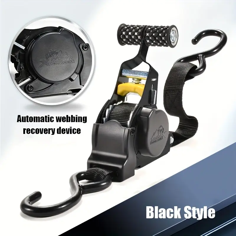 Automatic Constrictor Tie-Down Strap, Motorcycle Fixing Rope, Polyester Auto-Tightening Band, Aluminum Cargo Rope, Travel Essential