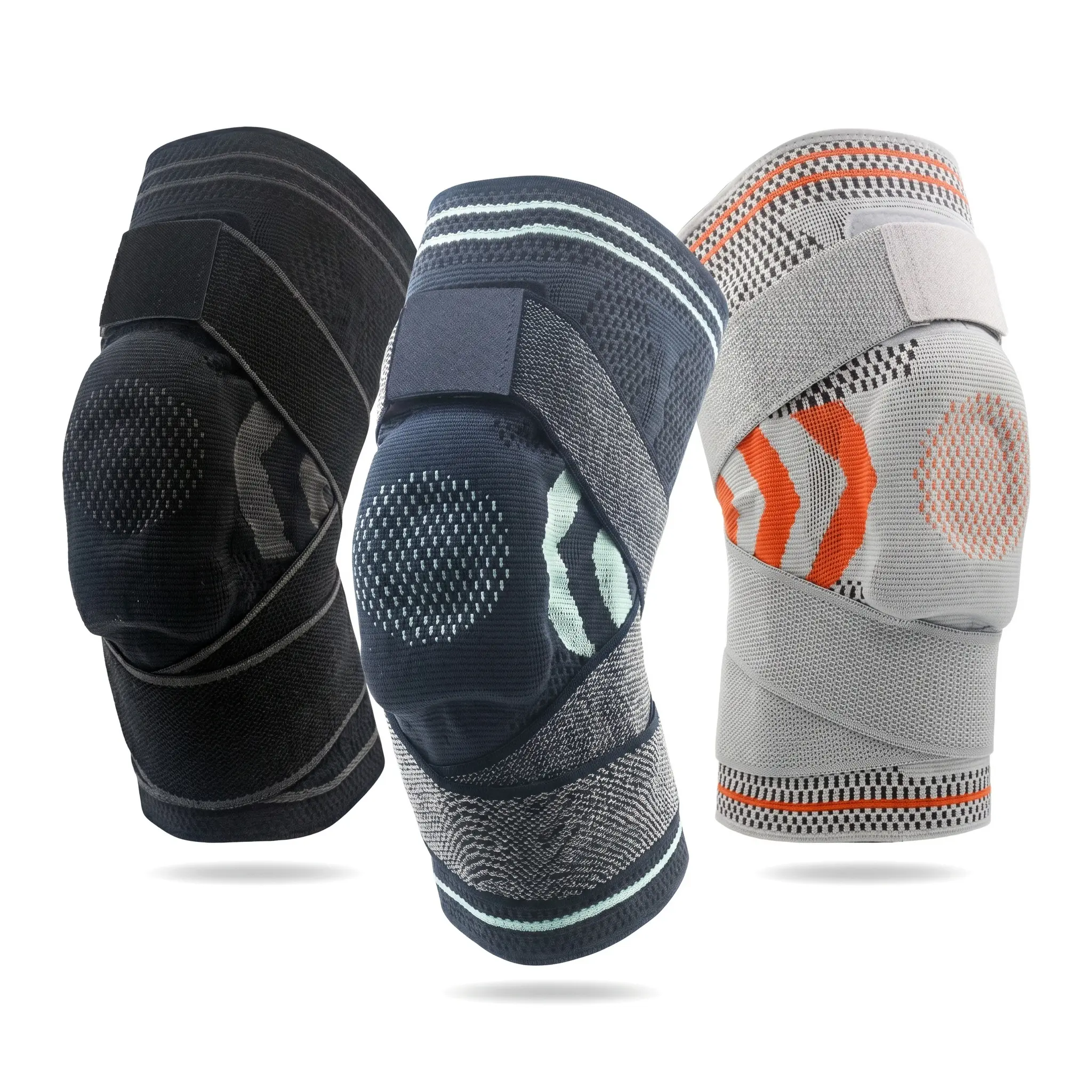 Mens Knee Brace With Side Stabilizers And Silicone Gel Pad Adjustable Strap Breathable Compression Sleeve For Basketball Running Joint Support Meniscus Tear Workout Gear Fitness Essentials Activewear