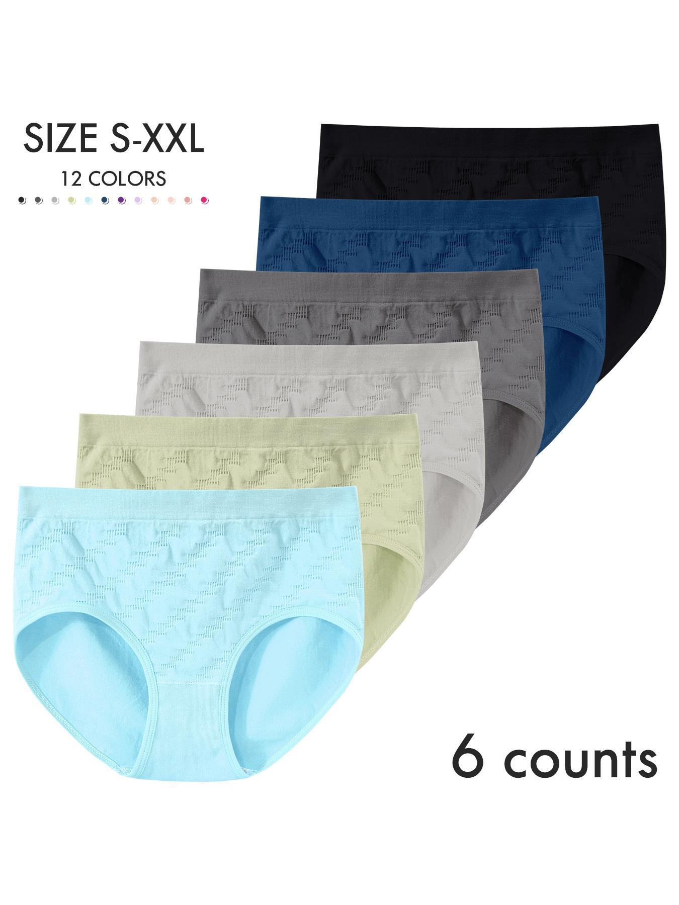 Women's Seamless Cotton Briefs, Breathable Mid-Waist Cheeky Underwear Panties, Casual Plain Design, Available in Packs of 4/6/12/16 Pieces Women's Seamless Cotton Briefs, Breathable Mid-Waist Cheeky Underwear Panties, Casual Plain Design, Available in Packs of 4/6/12/16 Pieces