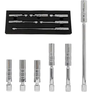 2026 Cenfoge 6-PC Magnetic Swivel Spark Plug Socket Set, Includes 9/16-Inch, 5/8-Inch, 14mm, 16mm Socket, 3/8" Drive Spark Plug Socket Set Magnetic Kit, 12-Point, Cr-V Steel