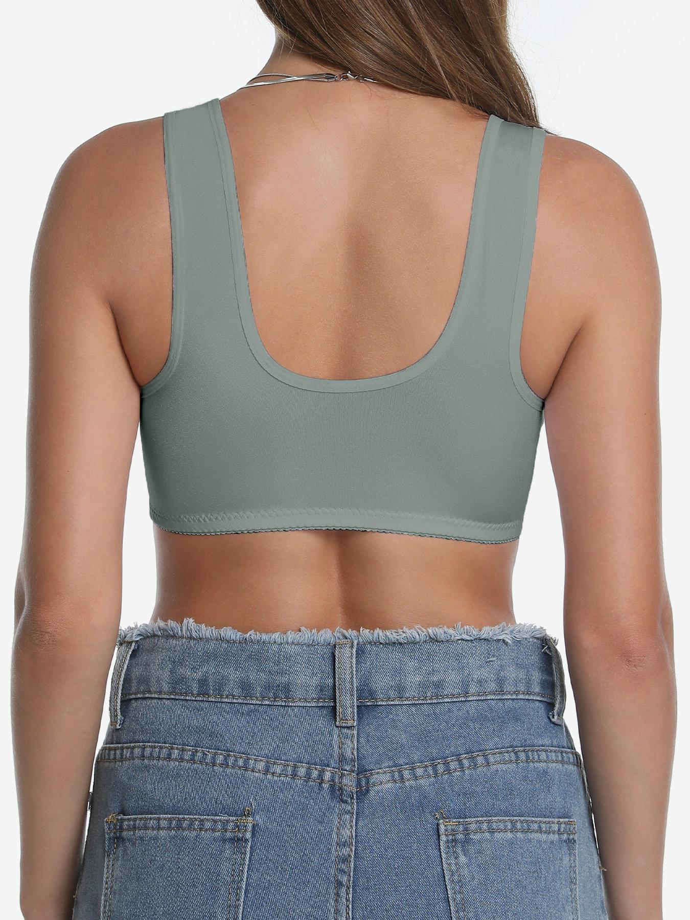 1-4PCS Women's Lace Front Closure Bra, Color Block Push Up Soft Comfortable Breathable Wireless Bra Top, Everyday Wear, All Season Ladies Lingerie,S XXL Womenswear Bridal