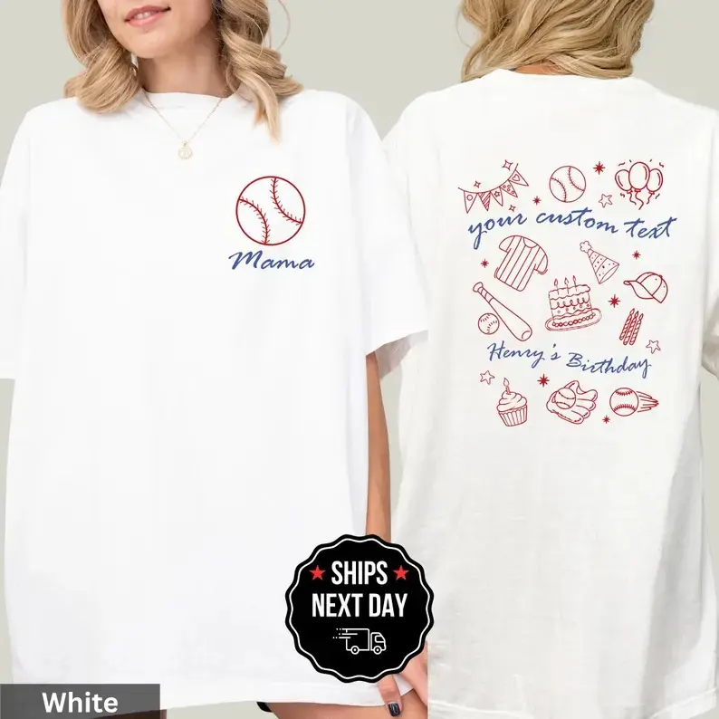 Rookie Year First Birthday T-Shirt, Baseball Theme Family Party Tee, One Milestone Shirt