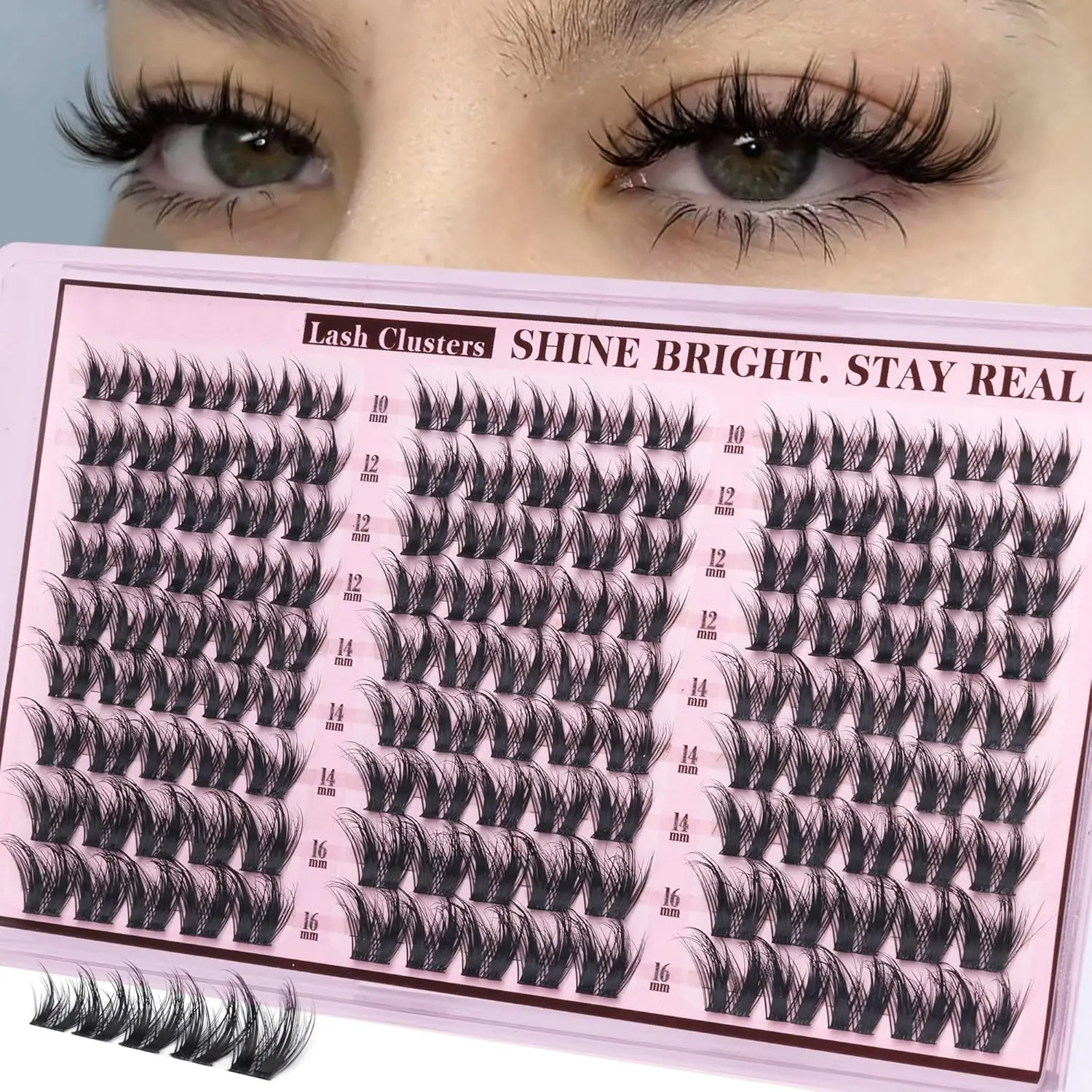 Comic Style Cluster Eyelashes with Spikes, Natural Fluffy Anime Eyelashes, Volume Fluffy Lashes, 135 Soft Material False Lashes for DIY Extensions