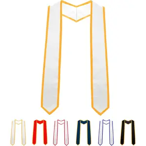 Graduation Stole, Plain Graduation Sash, Unisex Adult Honor Stoles with Trim for Graduation Ceremony 70" LongGift.