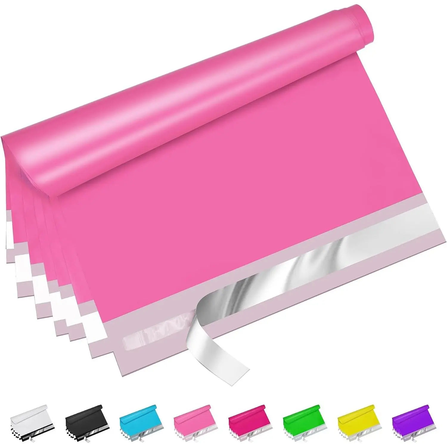 Pink Poly Mailers 10x13 Inch 100 Pcs, Strong Adhesive Shipping Bags for Clothing, Self-Sealing and Waterproof Mailing Envelopes, Privacy Protected Mailer Bags for Small Business