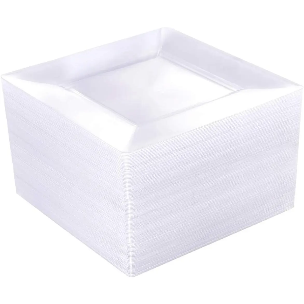 60PCS Clear Plastic Plates-9.5inch Square Disposable Plates - Premium Square Plastic Dinner Plates-Clear Dinner Plates Perfect for Wedding & Parties