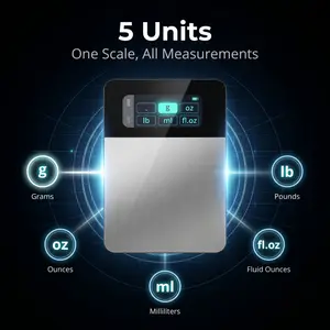 Smart kitchen scale with nutrition calculator, HD TFT screen, Bluetooth APP sync for 999+ foods, calorie & nutrition tracking, max 5000g capacity