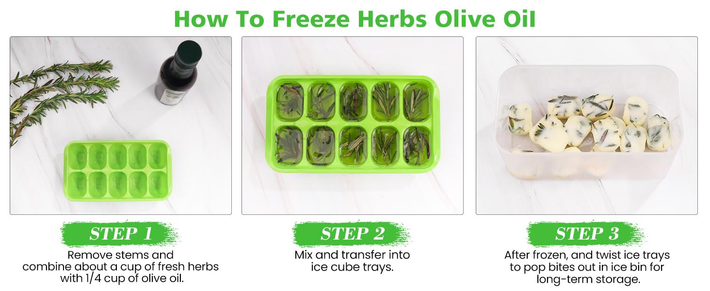 Ice Cube Tray with Lid and Bin - 4 Pack Ice Bucket Kits, Stackable Silicone Ice Trays for Freezer, Easy Pop Out, BPA Free for Cocktail, Coffee, Soup, Food, RV, Kitchen