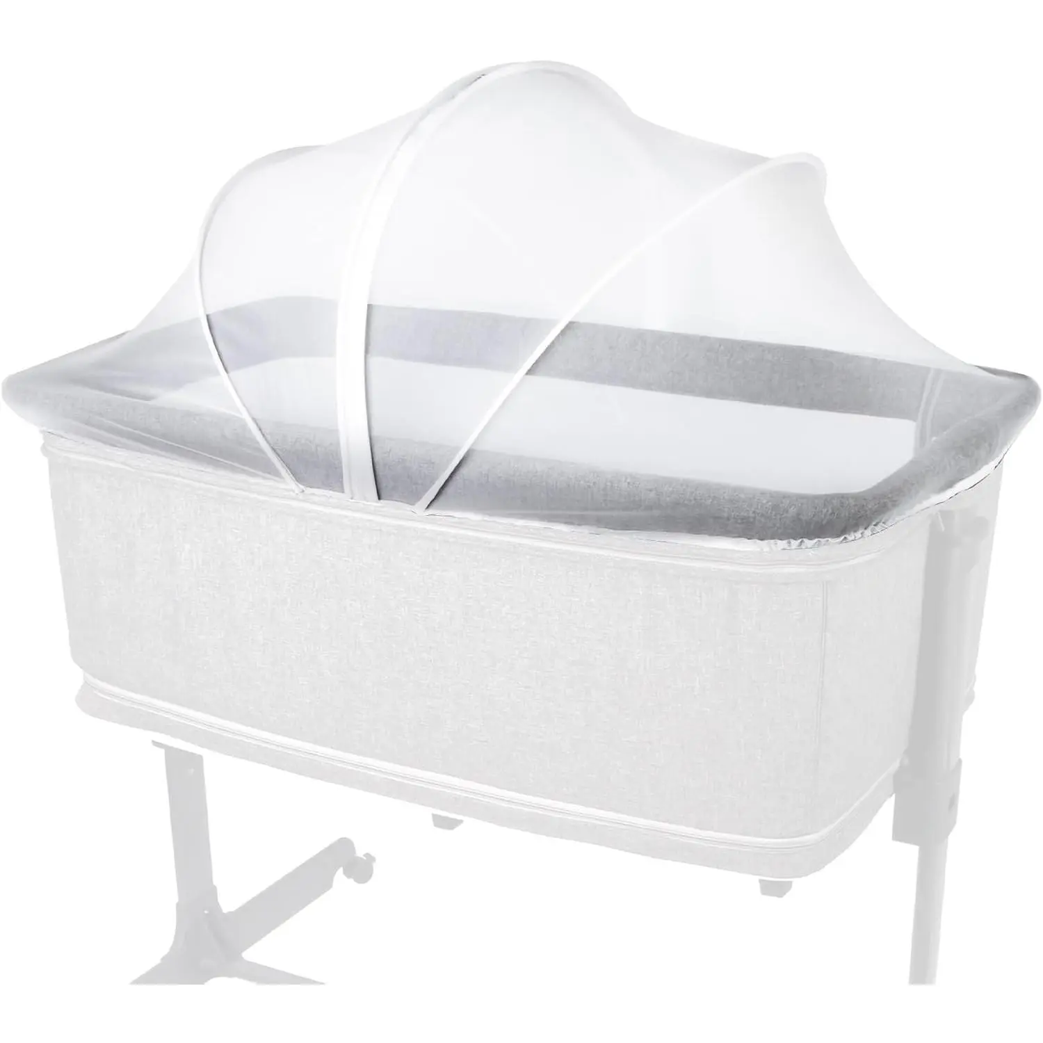 Bassinet Mosquito Net Cover to Keep Cats Out, White | Breathable Mesh, 2-Way Zipper, Adjustable Size, Storage Bag Included