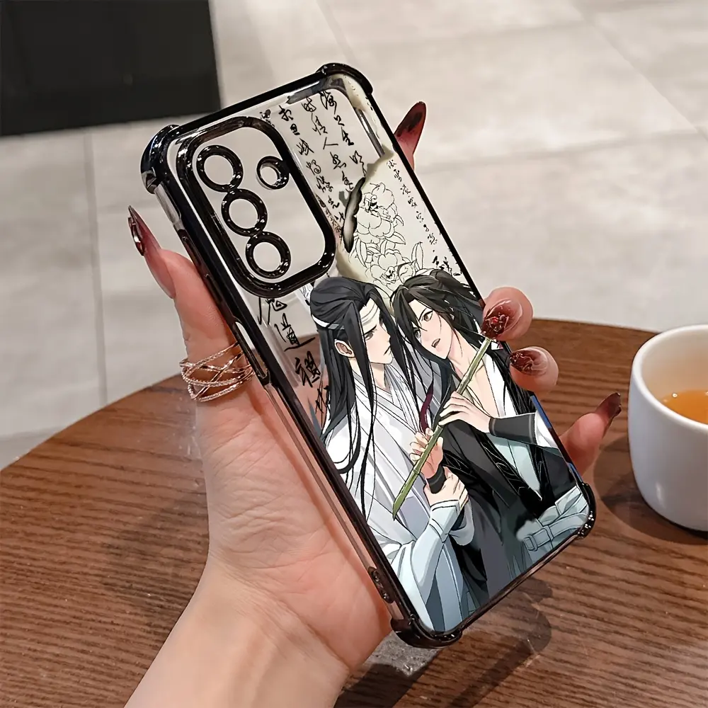 Phone Case - Ancient Style Boy 2 Phone Case Is Suitable for Samsung S 23 24 25 Ultra Plus FE Phone Cover Anti-Fall Transparent Soft Back Cover