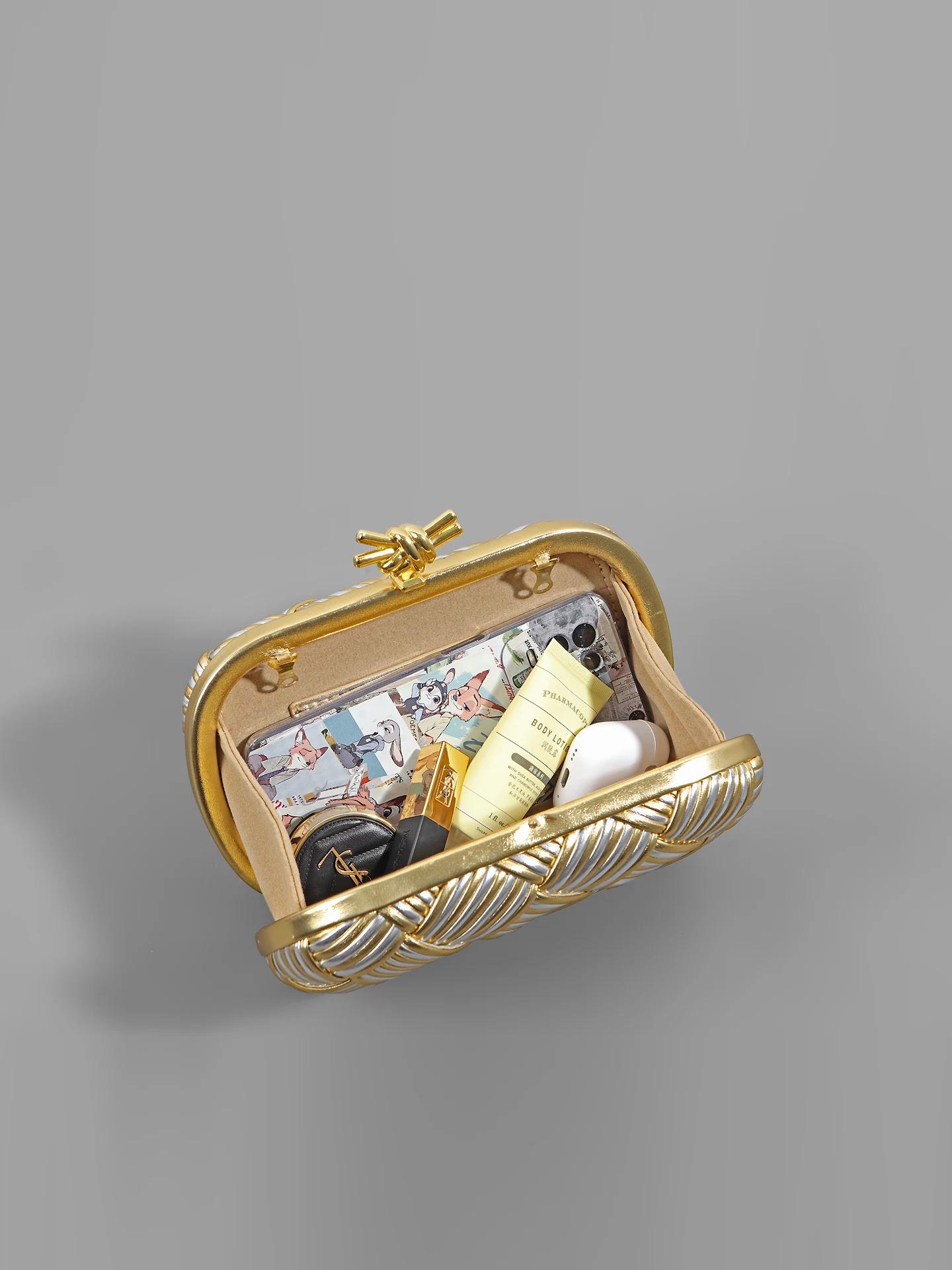 2026 Trend Luxury Golden Evening Bag For Woman Designer Party Silver Purses Elegant Women's Crossbody Bag Ladies Wedding Clutch