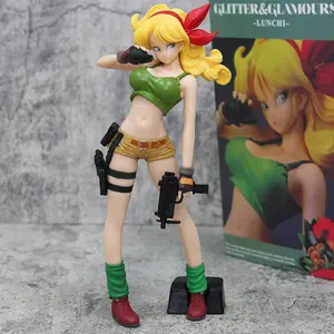 Dragon Ball Glitter & Glamours Series Rangi Figure, Classic Gold Hair Gun Battle Pose, 24cm PVC Collectible, Desktop Decor, Desktop Figurine
