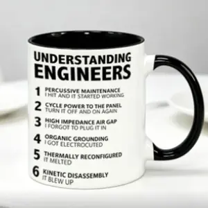 Funny Engineer Nutritional Facts Coffee Mug - Funny Engineering Joke Cup with Calorie & Macro Chart, Humorous Gift for Techies, Durable Ceramic Cup for Office, Home, Christmas, Halloween, Thanksgiving