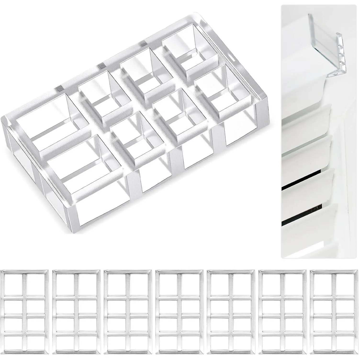8 count Bracket Spacer Blocks Curtain Spacers for Drapes Extension Clear Plastic Brackets for Blinds and Shades Spacer Block Bracket Extension for  Office Window
