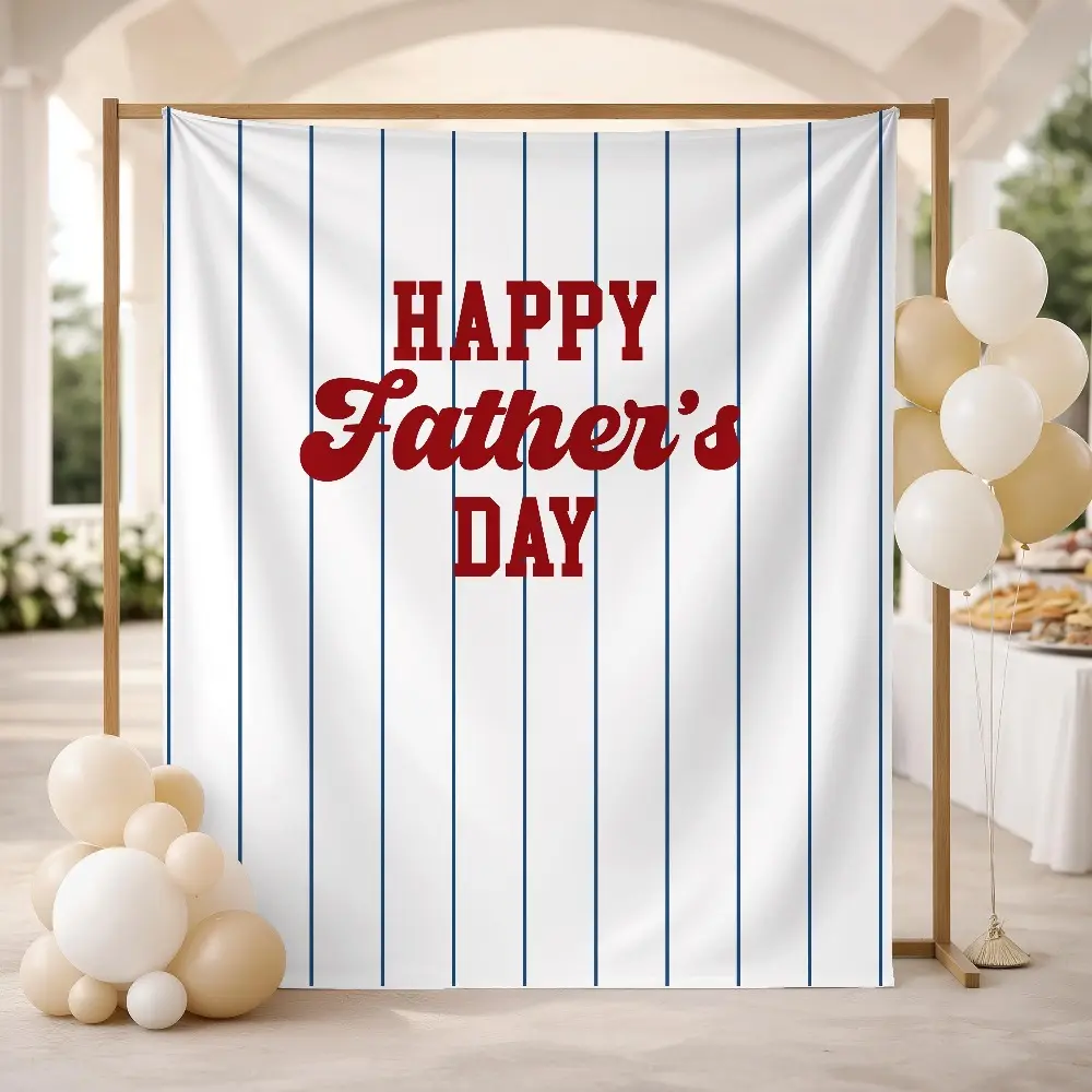 Baseball-Themed Cotton Tapestry Wall Hanging - Hangable Modern Vertical Striped Skin Fabric Backdrop, Machine Washable, Fathers Day Gift, Ideal for Game Room Decor