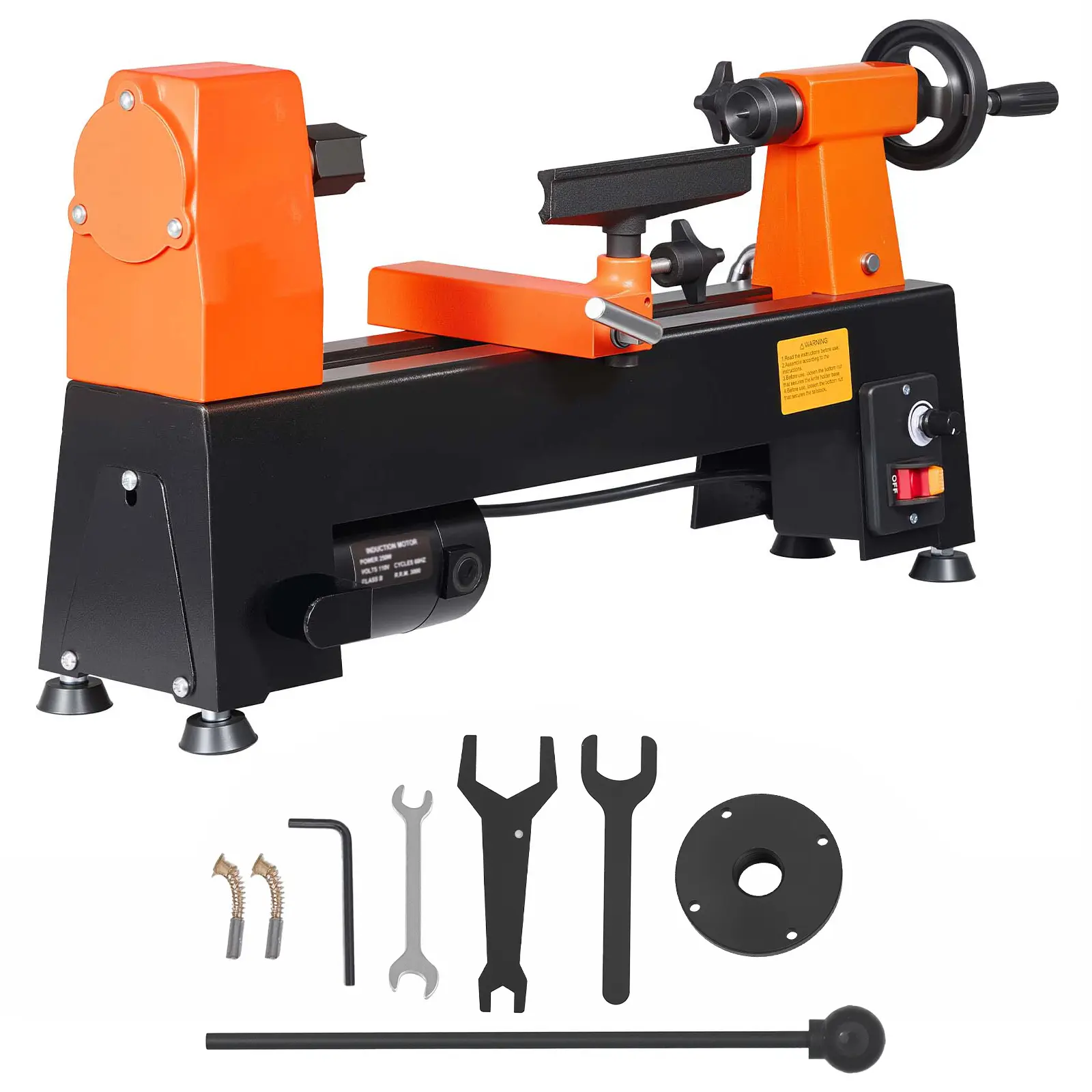 Wood Lathe 1/3 HP 8" x 13" Mini Benchtop Wood Lathe Variable Speed, 150 to 3200 RPM, Woodworking Machine with Tool Rest, Wrenches, Feet, for Beginners DIY Enthusiasts Woodworking, Woodturning