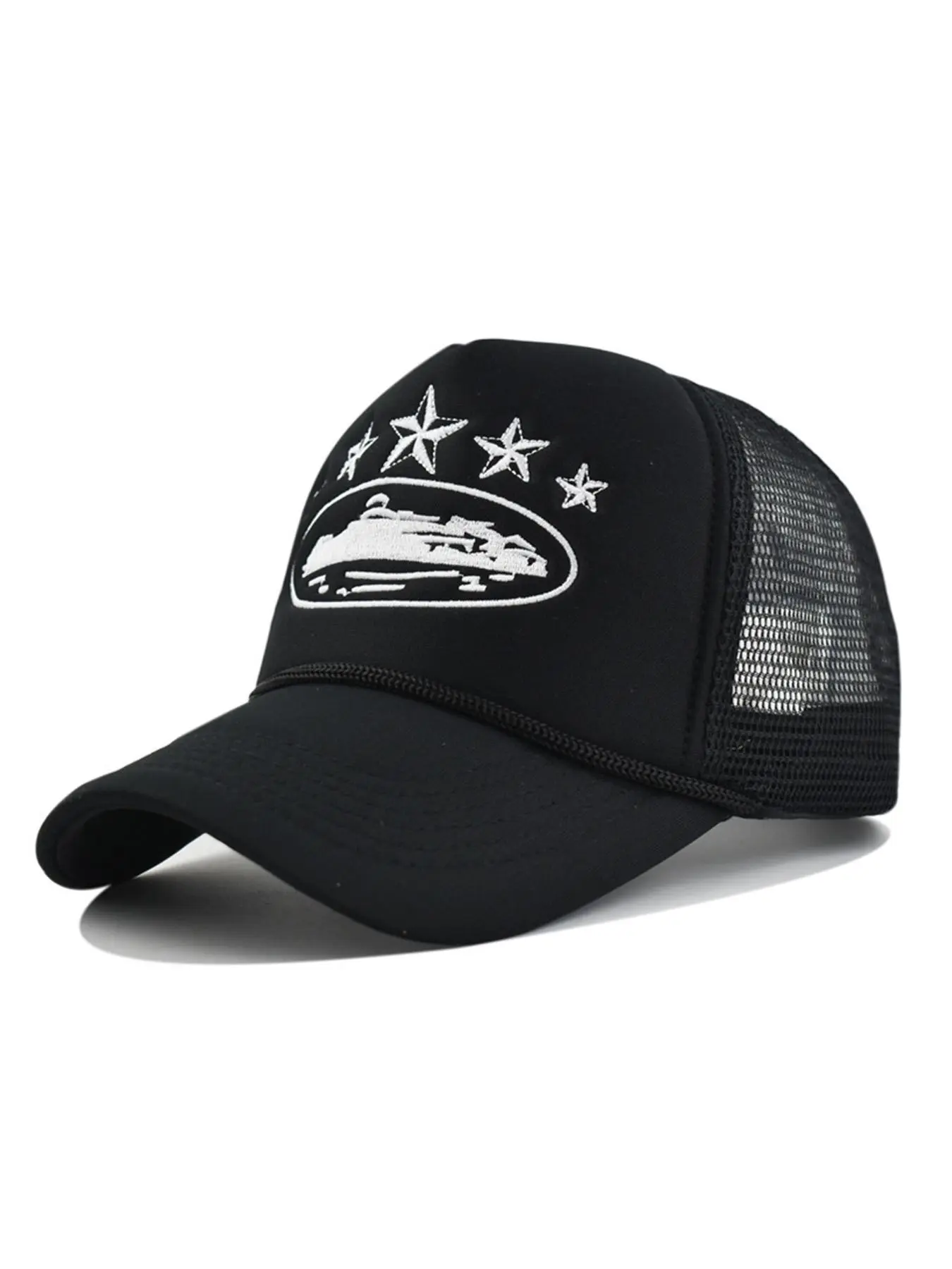 Y2K Style Five-Pointed Star Embroidered Baseball Cap, Adjustable Fitted Sun Hat for Men Women, Casual Outdoor Sun Protection Hat, Statement Cap