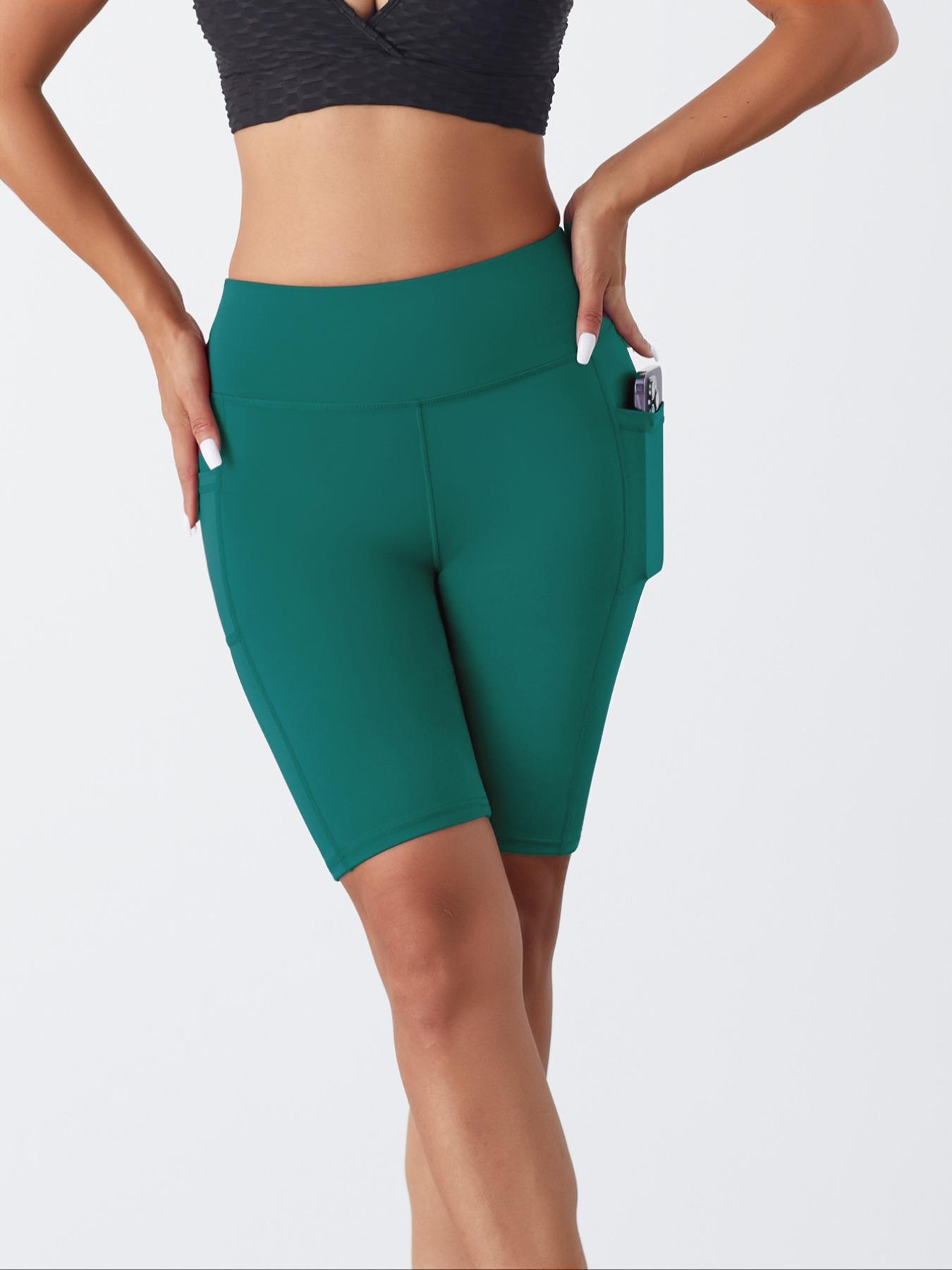 Summer Clearance Sale Ladies' Tight-fitting Sports Shorts, Running Yoga Shorts, Yoga Pants, High Waist  Tummy Control Shorts with Pockets, Suitable for Outdoor Walking, Fitness, and Indoor Casual Wear