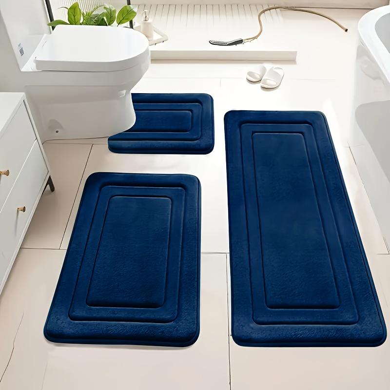 3-Pack Ultra Absorbent Bath Mats | Non-Slip Bathroom Rugs, Soft and Comfortable Polyester, Rectangle Shape, Machine Made, Universal Holiday Use