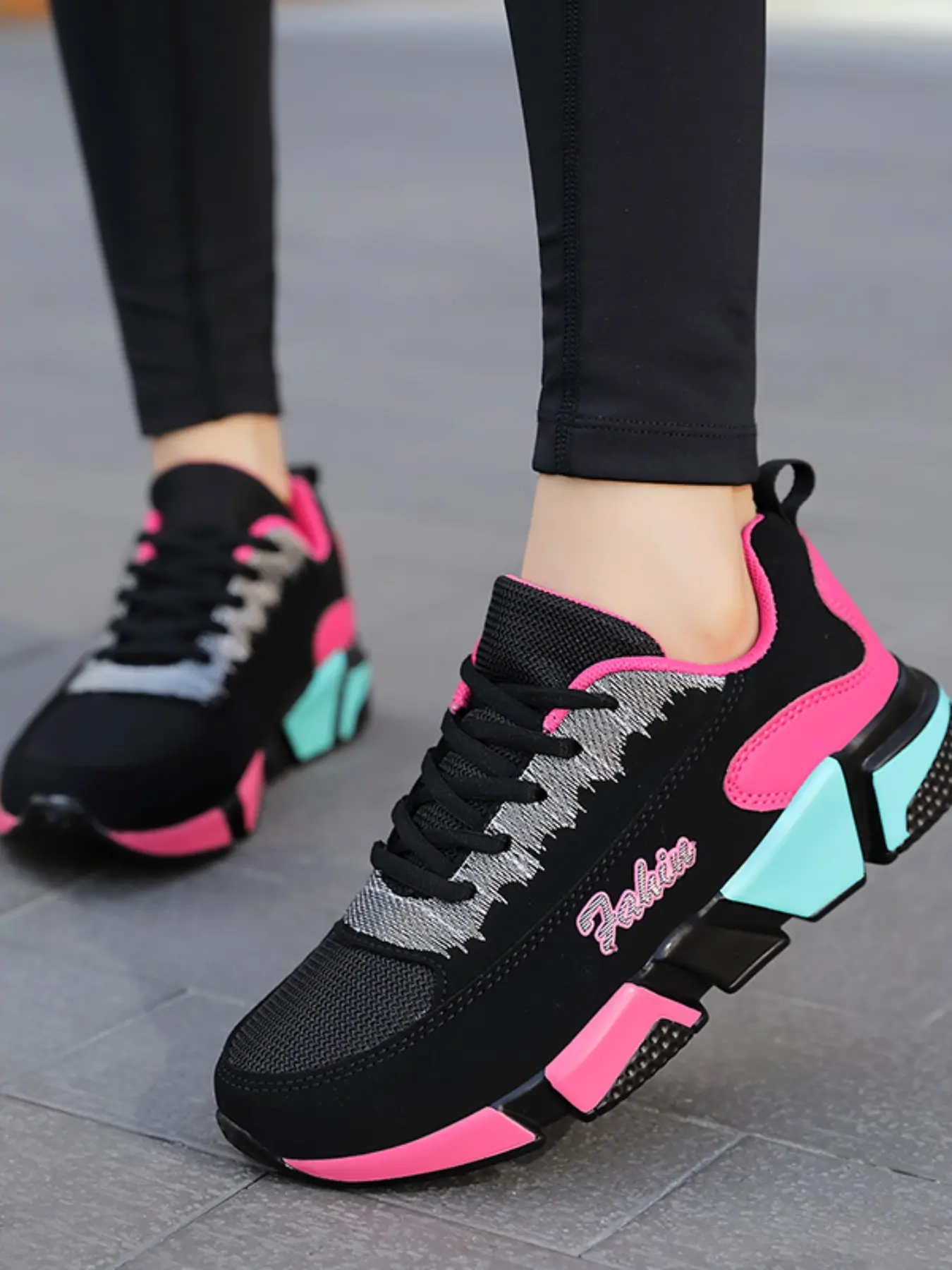Women's Lightweight Breathable Chunky Color Block Sneakers, All Seasons Sneakers | Cushioned and comfortable, casual cushioning sneakers, essential for daily commuting, non-slip and wear-resistant, a thoughtful choice for Christmas gifts