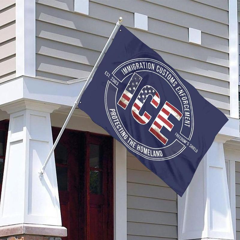 Stand With ICES 35x59 Inch Flag - US Immigration and Customs Enforcement Support Banner, Heavy Duty Polyester Fade Resistant for Outdoor Patriotic Display | Defend Our Borders Homeland Security Flag ICE Flag