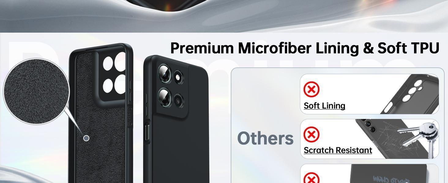 for Moto-G-2025 Case: [   ] Moto G 2025 Phone Case with【 Tempered Glass Screen Protector】, Slim & Anti-Scratch Silicone Motorola Moto G 5G 2025 Case (XT2513),Black