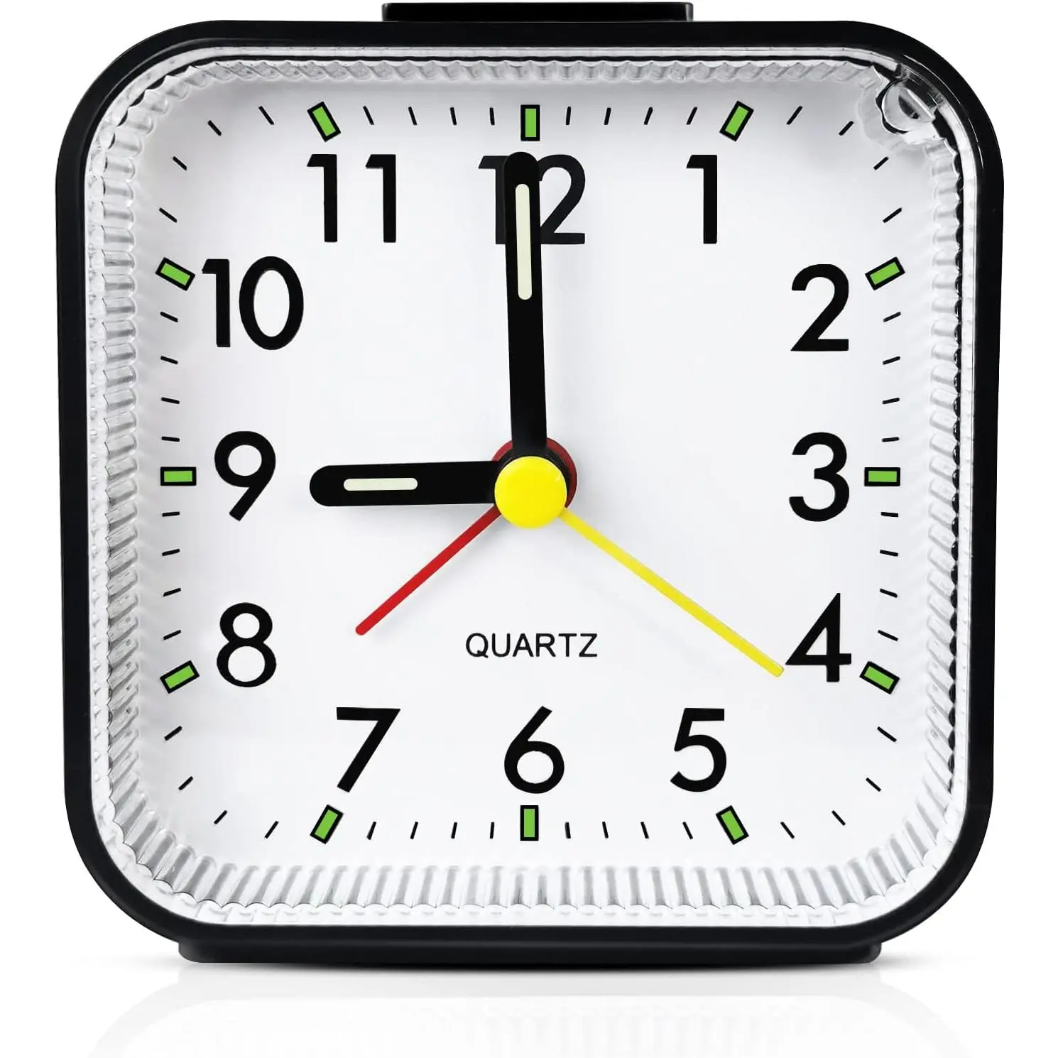 Small Analog Travel  Clock,  Operated Desk Table Shelf Clock for , Quieter Bedside  Clocks for Bedrooms Bathroom Living Room Kitchen, Black