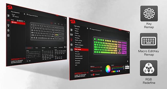 Redragon K745 PRO Wireless Gasket RGB Gaming Keyboard, 108 Keys Mechanical Keyboard w/Extra 4 Hotkeys, Hot-Swap South-Facing LED Socket, 5-Layer Noise Dampening, Round PBT Keycaps, Mint Mambo Switch, Abyssal Blue