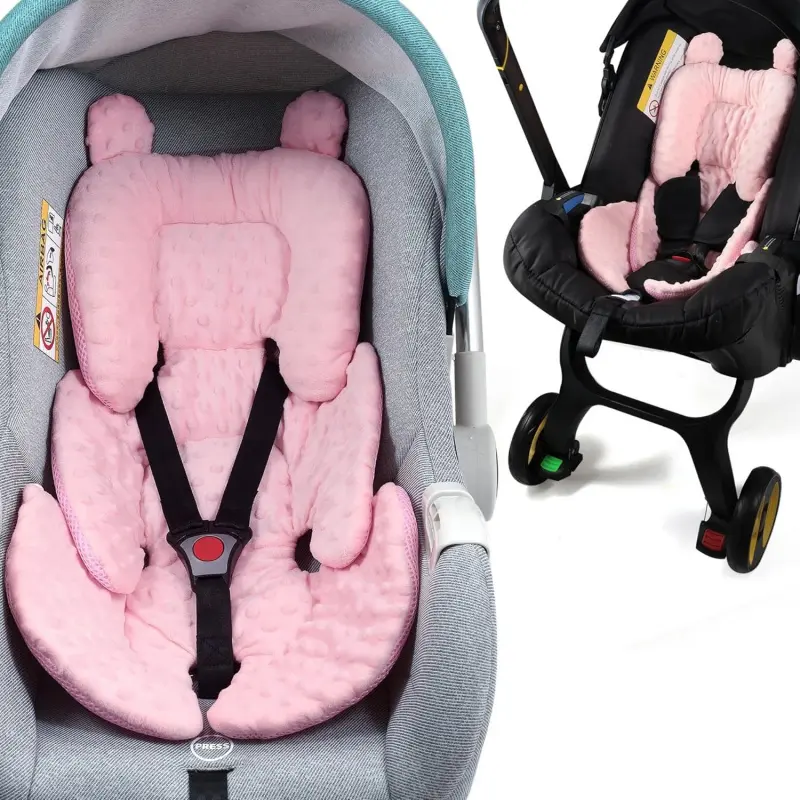 3-in-1 Reversible Car Seat Liner, 3D Ergonomic Support Pad, Ultra Soft Head & Body Cushion for Newborns
