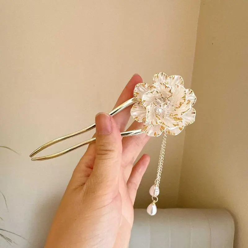 Women's Lightweight Purple Ginkgo Leaf Metal Chinese Hair Stick - Retro Elegant Dainty Hair Pin for Daily Updo, Hanfu Bun, Banquet Updo Accessories