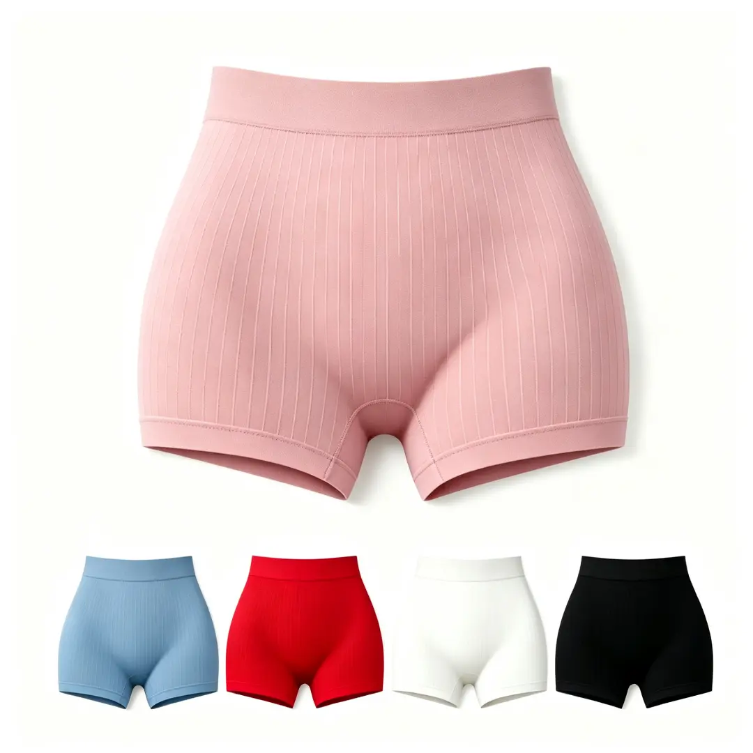 Women's 5-Pack High Waist Fitted Boyshort Underwear, Multi-Size Sports Shorts for Everyday Wear, Machine Washable, Basic
