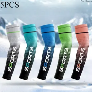 5 Pairs UV Protection Cooling Arm Sleeves, Breathable Sports Sleeves for Running & Cycling, Outdoor Sun Protection Arm Covers