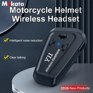 MOKATA Bluetooth 5.3 Wireless Motorcycle Helmet Headset, suitable for electric bike riding, high-definition stereo, hands-free calls, easy to install, anti-interference, suitable for riders, food delivery, daily commuting, city outdoor riding, and travel
