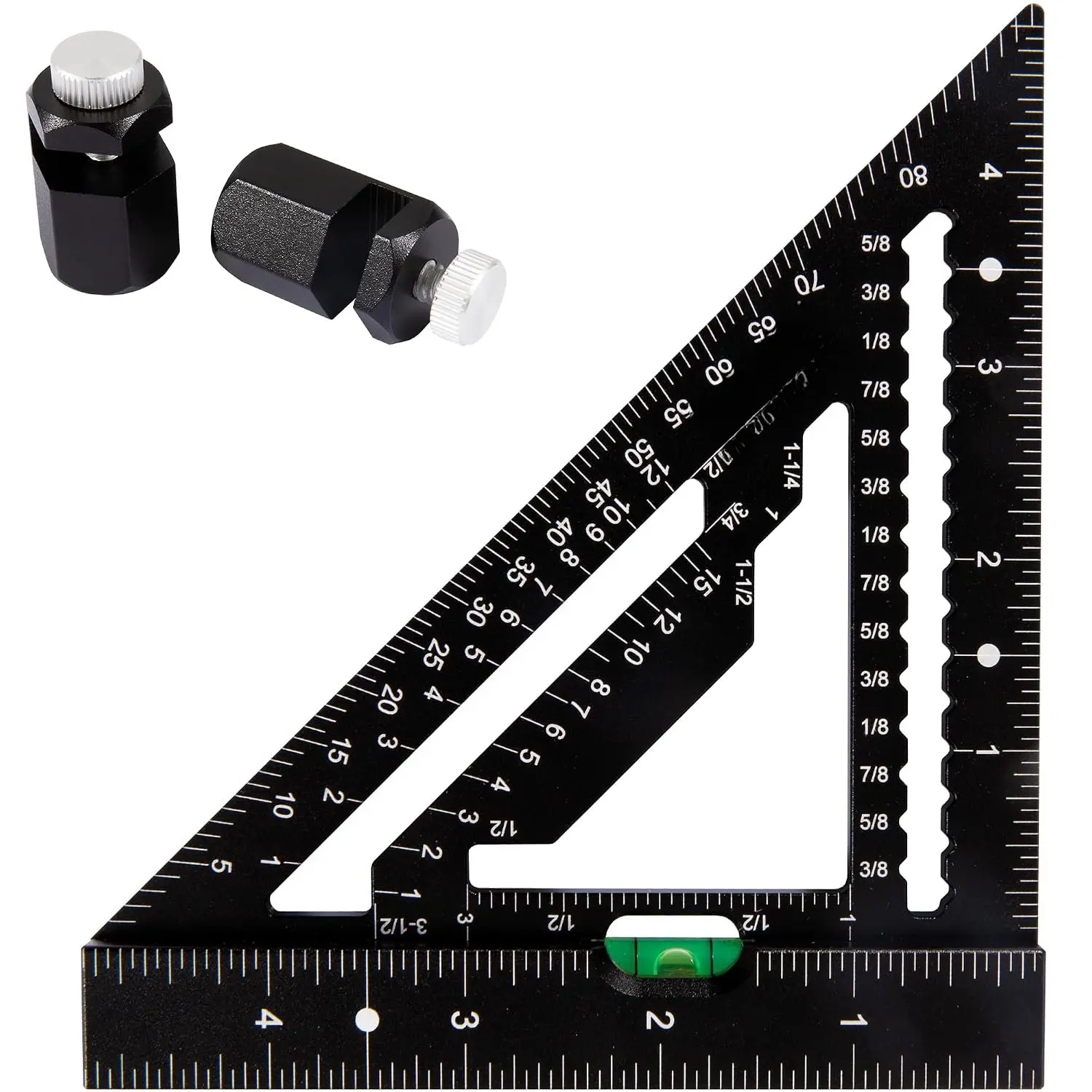 4.5 inch Rafter Square with Level,  Metal Triangle Ruler Multifunctional Carpenter Square Woodworking Layout Tools