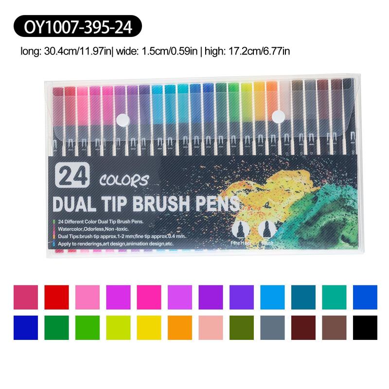 12/24/36/48/60/100/120/132 Colours Double Fibre-Tip Pens,Dual Brush Pen Set,Fine Tip Brush Art Markers for Adult Student Drawing Watercolours Bujo Art Supplies