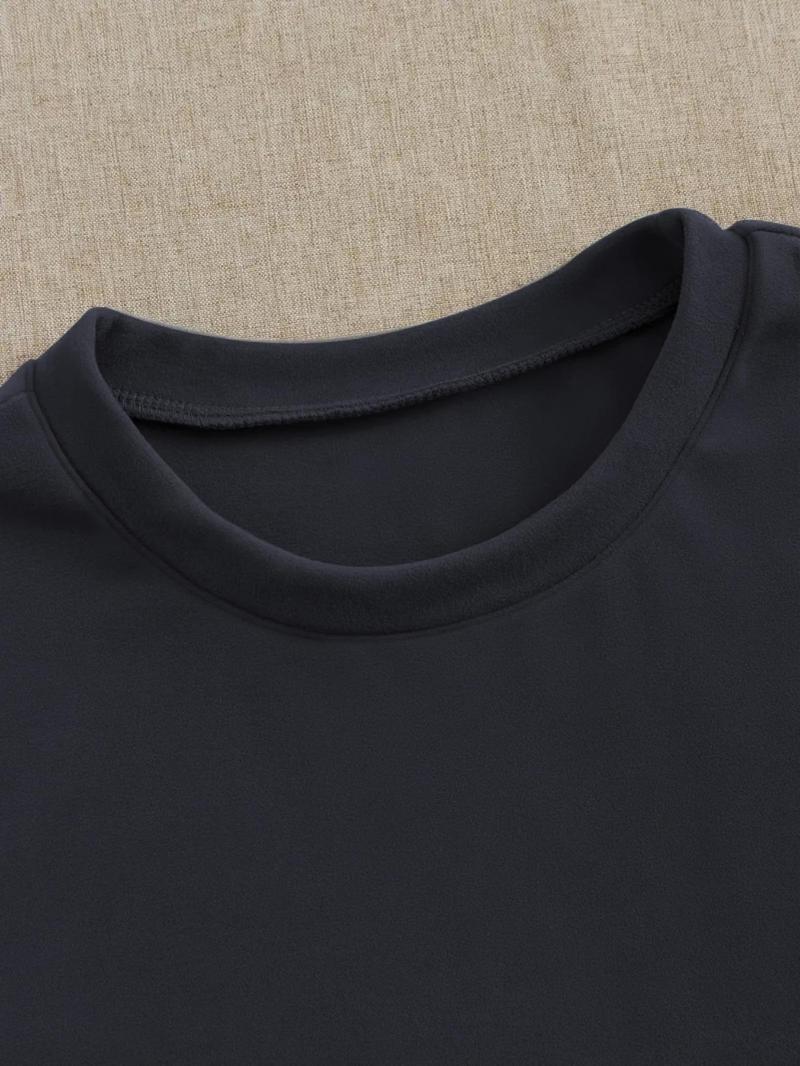 Women's Solid Color Tee & Shorts Loungewear Set, Casual Comfy Round Neck Short Sleeve T-Shirt & Elastic Waist Shorts PJ Set, Ladies Sleepwear for Summer, Pajama