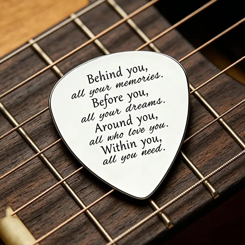 A guitar pick that carries inspirational growth messages is not only a practical tool for guitar and bass daily singing and performance, but also an exclusive commemorative token that hides companionship and blessings it hides encouragement in every chord