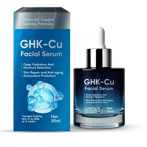 GHK-Cu Copper Peptide Face Serum – Hydrating Anti-Aging Facial Serum with Hyaluronic Acid, Supports Skin Firming, Improves Appearance of Fine Lines & Wrinkles, Boosts Skin Elasticity & Moisture for Daily Skincare Use