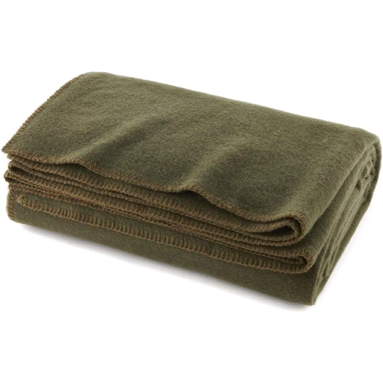 Olive Drab Green Warm Fire Retardant Blanket, 66" x 90" (80% Wool)-US Military Style
