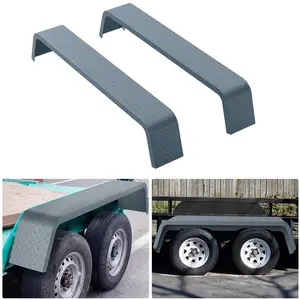 Heavy Duty 14 Gauge Steel Diamond Plate Trailer Fenders, 2 Pack, 72" x 10" x 13" – Rust-Resistant, Welded Double/Tandem Axle, Fits 13"-15" Tires for Car Hauler, Utility & Landscape Trailers