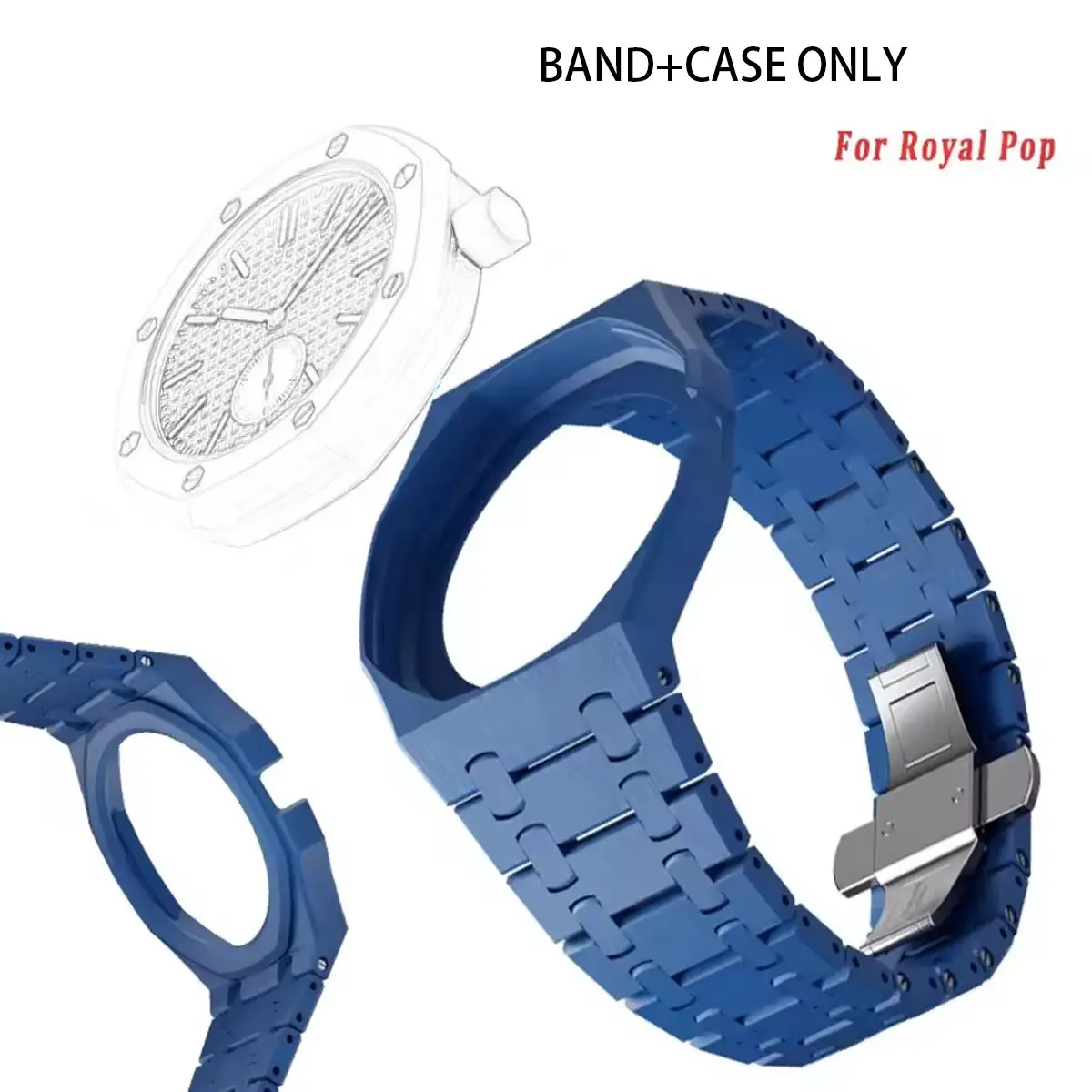 Ceramic Strap For Swatch X AP Royal Pop Pocket Watch Changer To Wristwatch Band Modification Kit Wirstband Bioceramic Strap&Case